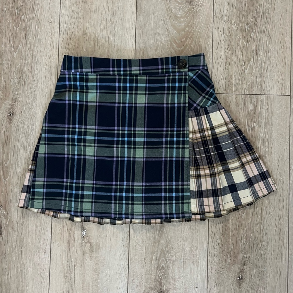 UO Asymmetrical Plaid Skirt